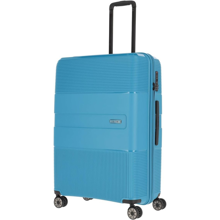 Валіза Travelite WAAL 76 см, 4 колеса, TSA замок, бірюзова, жорсткий корпус, 98 л, з переробленою підкладкою
