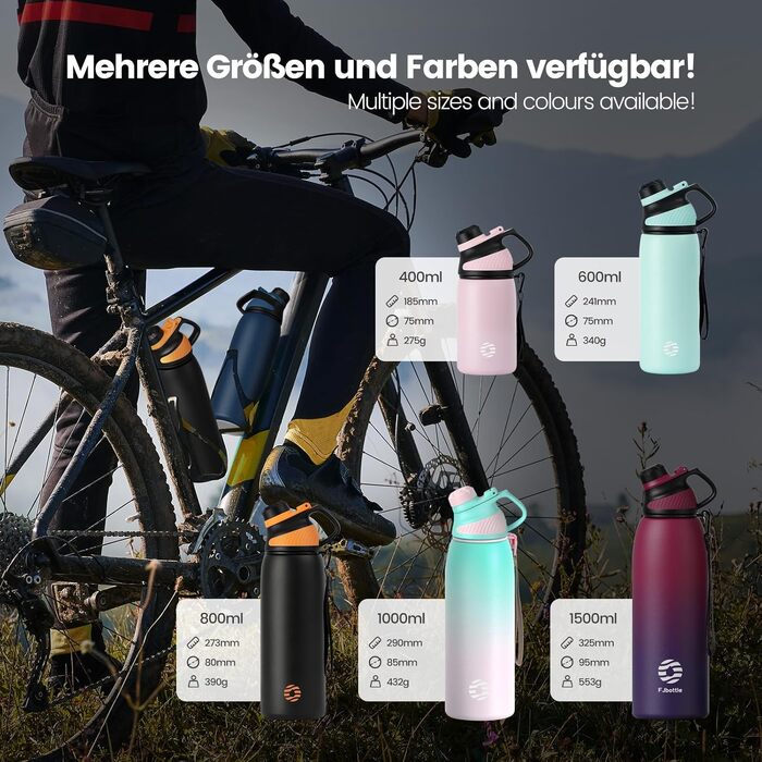 Термобутиль Fjbottle зі сталі нержавіючої з магнітною кришкою, герметична спортивна пляшка для води та напоїв (BPA-free), підходить для газованих напоїв, темно-синя, 1000 мл