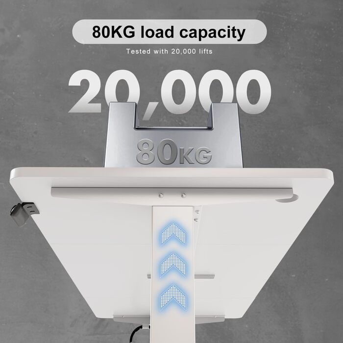 Електричний регульований стіл Devoko 140x60 см з кабель-каналом, комп'ютерний ергономічний стіл для роботи стоячи та сидячи з пам'яттю положень, колір — клен