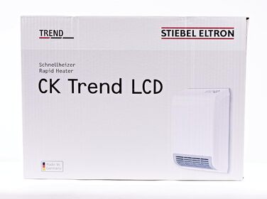 Керамічний електрообігрівач STIEBEL ELTRON CK 20 Trend LCD 2 кВт, енергоощадний, для ванної кімнати, 25 м², тижневий таймер, LCD-дисплей, TÜV, Німеччина