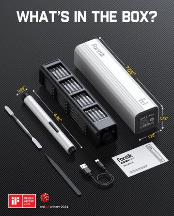 Набір викруток Fanttik E1 Max Mini 50-в-1, електричний, магнітний, точний, для ремонту iPhone, ноутбуків, окулярів, годинників (білий)