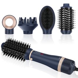 4-в-1 фен-щітка PARWIN PRO BEAUTY, стайлер з іонізацією, 4 насадки для сушіння, випрямлення, завивки та об'єму, жовта