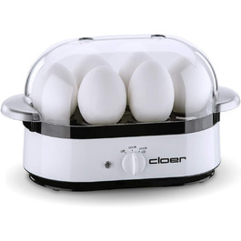 Яйцеварка Cloer 6081 з аудіосигналом, пластик, біла