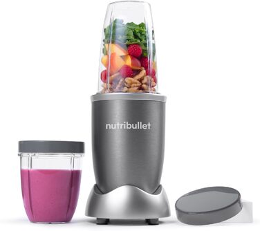 Електричний блендер-міксер Nutribullet Original 600 Вт, сірий, з чашами 700 мл та 500 мл, для смузі та подрібнення, модель NB606DG