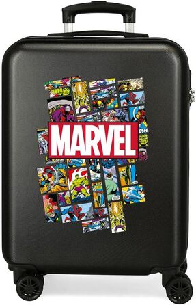 Дорожня валіза Marvel Avengers, ABS, 38x55x20 см, 34 л, чорна, 4 колеса, кодовий замок, комікс