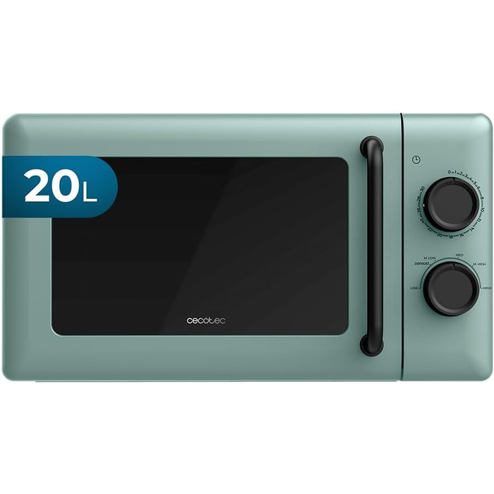 Мікрохвильова піч Cecotec Proclean 3010 Зелена, 20 л, 700 Вт, механічна