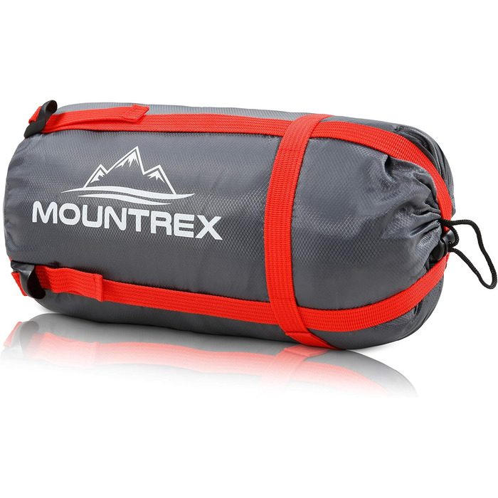 Спальний мішок MOUNTREX ультралегкий та компактний 850г, літній, мумія 205x75см, для підлітків і дорослих, з бонусною подушкою, для туризму та кемпінгу