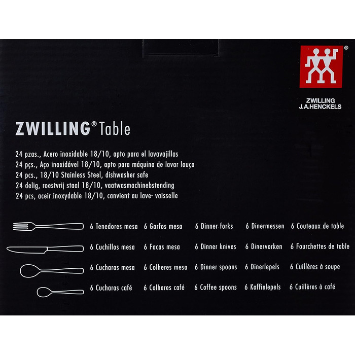 Столовий набір ZWILLING Artic, 24 предмети, нержавіюча сталь