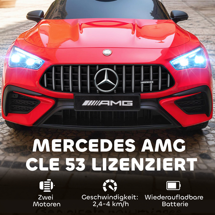 Електромобіль для дітей Kinder, дизайн Mercedes-Benz, двигун 12V, пульт дистанційного керування, світлодіодні фари, музика, для дітей віком 3-6 років, червоний