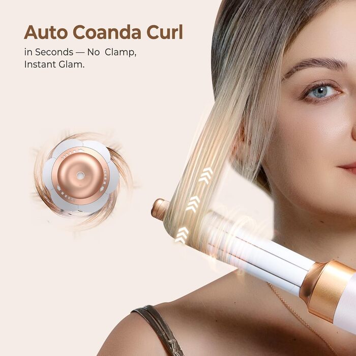 Hairstyler UKLISS Pro 7-в-1 з іонізацією: фен-щітка, кругла щітка, аерощітка для волосся, мультистайлер (білий)