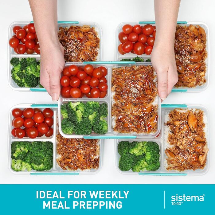 Набір контейнерів для їжі Nest IT Meal Prep | 5 шт. (820 мл) з 3 відділеннями, зелені