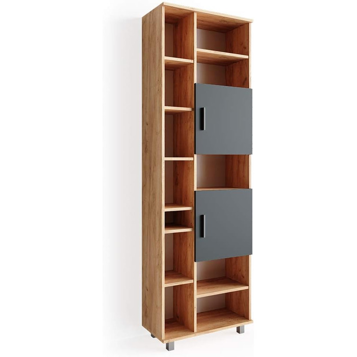 Шафа для ванної Vicco Ilias, дуб/антрацит, 60x190 см, Goldkraft Eiche
