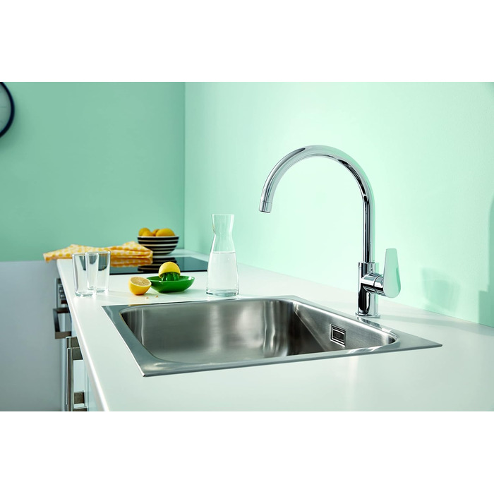 Змішувач кухонний GROHE StartEdge з високим виливом, поворотний на 360°, хромований (30529001)