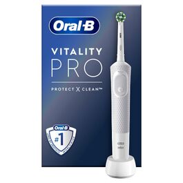 Електрична зубна щітка Oral-B Vitality Pro з 3 режимами чищення та насадкою Protect X Clean, від Braun