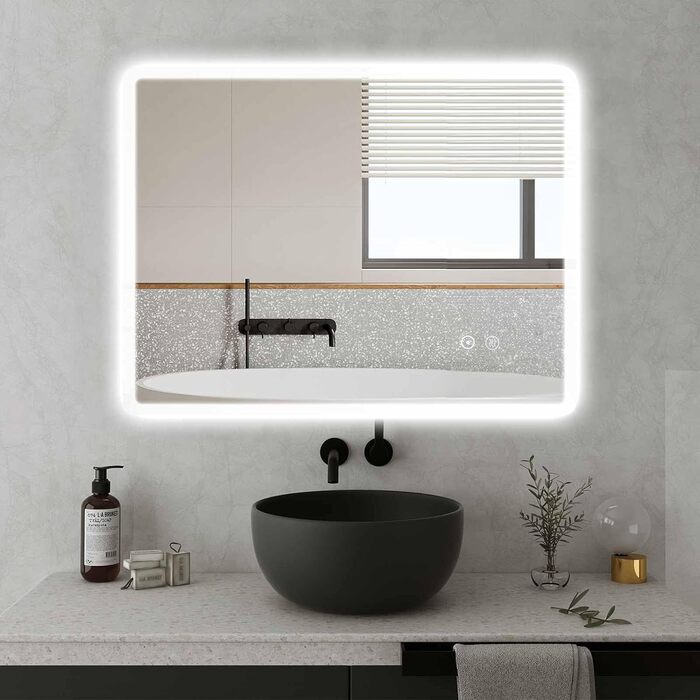 Дзеркало для ванної кімнати Sanitemodar LED 50x70 см з підсвічуванням, антизапар, сенсорне керування