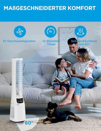 Midea MFP-120 (WH) 2-в-1: Охолоджуючий вентилятор-очищувач повітря з LED дисплеєм та пультом, 38 дБ, CADR 120 м³/год, білий