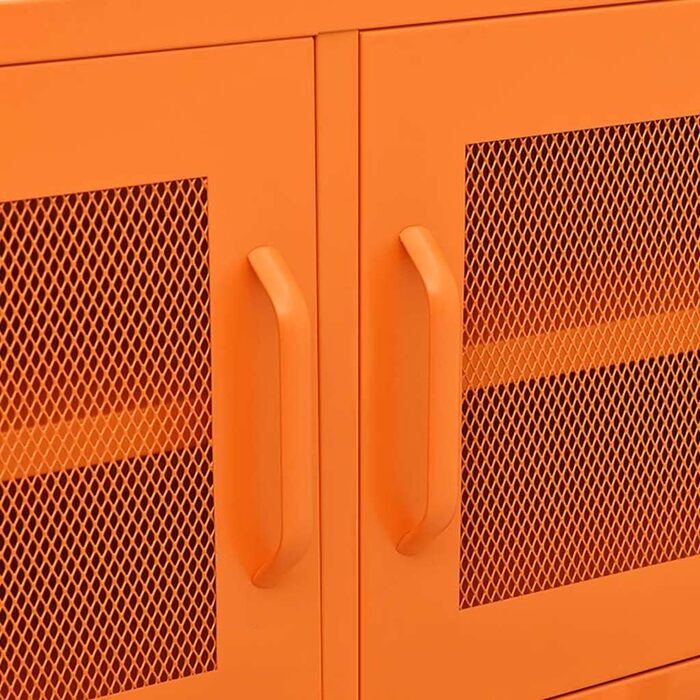 vidaXL ТБ тумба з 2 ґратчастими дверцятами, сталева, антрацит, 105x35x50 см – низький комод, телевізійна тумба, меблі для вітальні