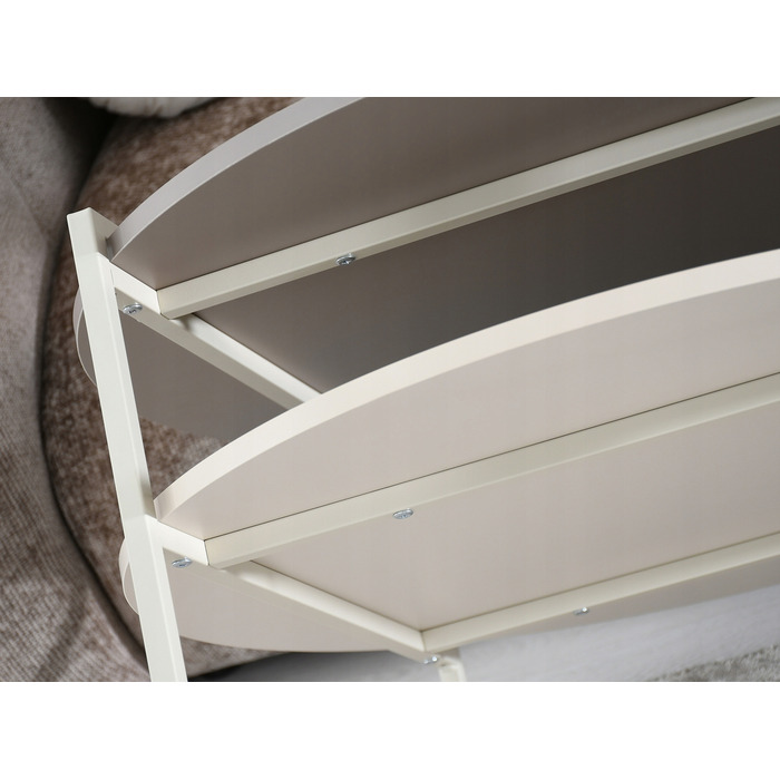 Журнальний стіл Mebel-Partner круглий, 80 x 80 x 45 см, кремовий, відтінки бежевого