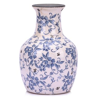 Ваза керамічна Blau-weiße Chinoiserie 27.9 см вінтажна для квітів та декору в стилі рустик, блакитна ваза для букета