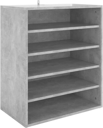 vidaXL Тумба для взуття з 5 полицями, настінна, бетонно-сіра, 60x35x70 см, ДСП