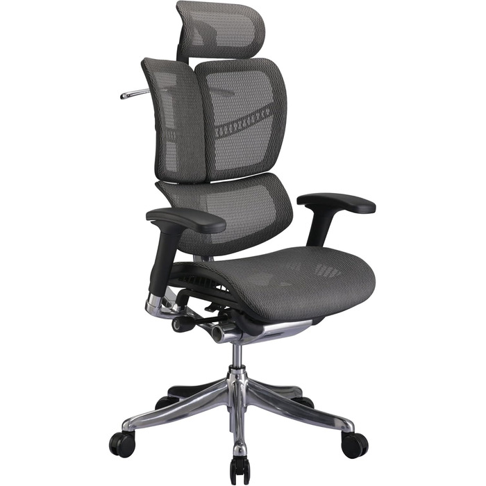 Офісне крісло CLP Norfolk Ergonomic - ергономічне крісло для офісу з підголівником, сірого кольору