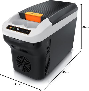 Електричний автохолодильник Brandson 10L (230V/12V) з функцією охолодження та підігріву до 65°C, Cool Grey Schwarz