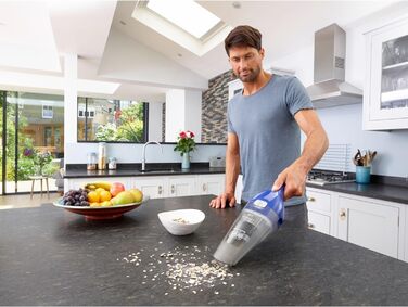 Пилосос ручний BLACK+DECKER Dustbuster NVC115WA, акумуляторний, 3.6V, без мішка, кобальтово-синій, широка насадка, знімний контейнер, насадка для щілин і меблів, зарядна станція