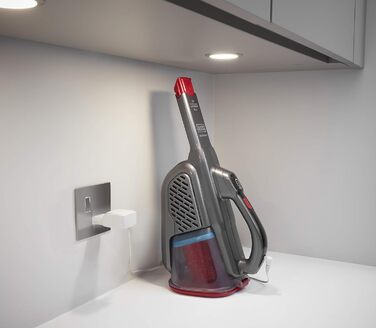 Пилосос ручний акумуляторний BLACK+DECKER Lithium Dustbuster BHHV315J, 12 В, 20 AW, циклонний, безмішковий, з висувною щілинною насадкою, титан/червоний, 500 мл