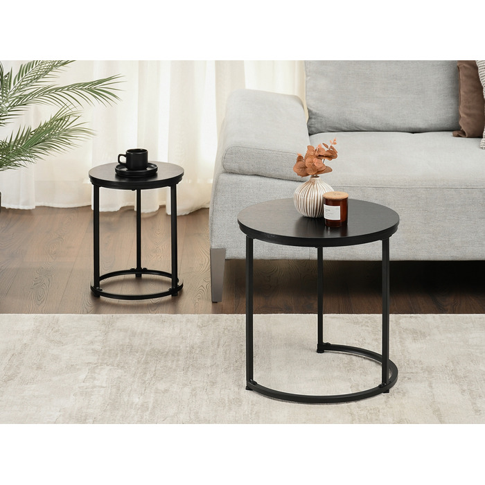 Журнальний стіл Mebel-Partner круглий, 45 x 45 x 48,5 см, чорне дерево, чорний