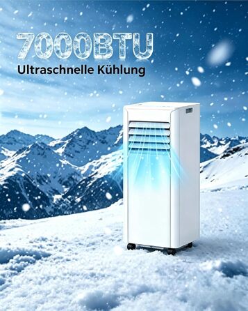 Мобільний кондиціонер Electactic 9000 BTU 3-в-1: з відведенням повітря, вентилятором та осушувачем, з пультом та таймером 24 год (Перлинно-білий)
