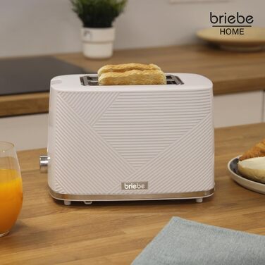 Тостер Briebe Elegance Brotor, 2 відділення, 7 режимів підсмажування, білий - електричний тостер з підігрівом та функцією скасування
