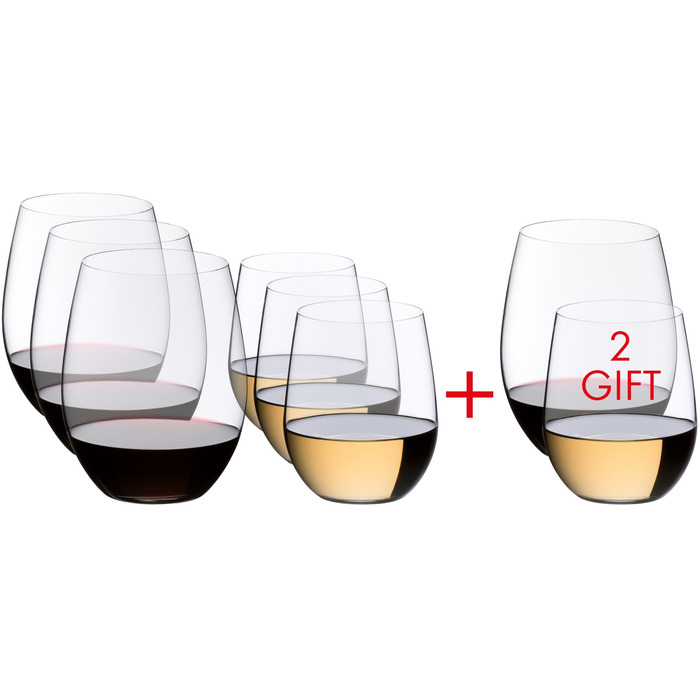 Набір келихів для червоного та білого вина з 8 предметів, o Wine Tumbler Riedel