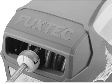 Автоматичний шланг Fuxtec FX-WSA30 – 30 м, ½ дюйма, для саду, з ручною лійкою та з'єднувачами, поворотний на 180°, настінний шланг-обойник (65x29x46 см)