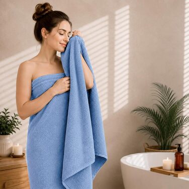 Рушник для сауни та пляжу altego XXL (100 x 200 см), бавовняний великий рушник преміум-якості, синій