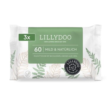 Дитячі вологі серветки LILLYDOO Mild & Natürlich, гіпоалергенні, 600 шт (3 упаковки по 200 шт)