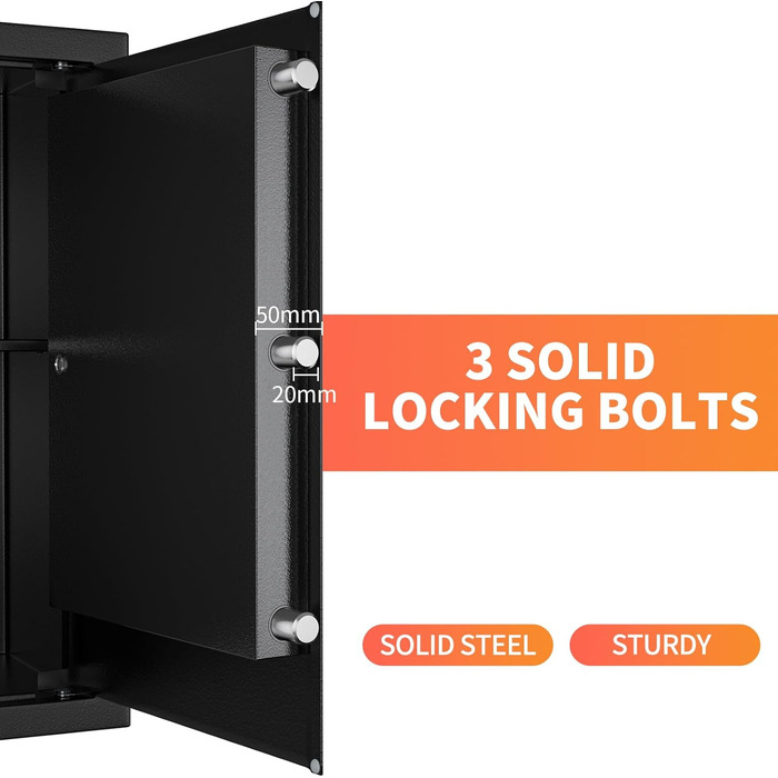 Safe Tresor WASJOYE: Сейф для дому та офісу з ключем, 49L, 45x35x31 см