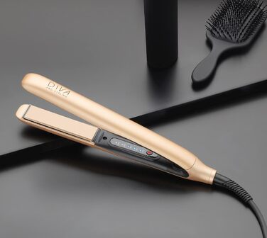 Професійний випрямляч для волосся Diva Pro Styling Precious Metals Touch, автоматичне вимкнення, швидкий нагрів, кабель 3 м, золотий