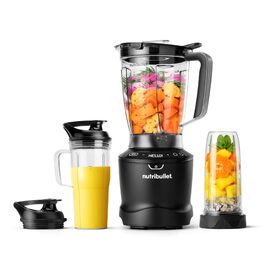 Стаціонарний блендер Nutribullet SmartSense Mixer Combo NBF550DG, 1500Вт, чаша 1.9л та стакани 700/900мл, 5 швидкостей, пульсаційний режим, чорний
