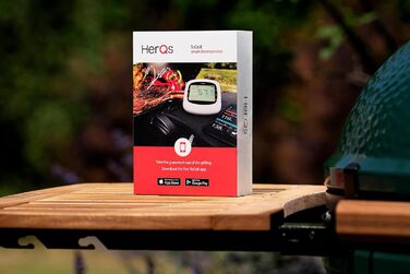 HerQs EasyBBQ Pro – цифровий бездротовий термометр для м'яса з Bluetooth, термощупом і мобільним додатком, для духовки, гриля, сковороди, аерофритюрниці
