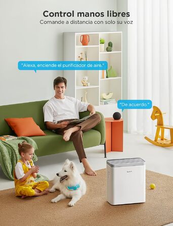 Розумний очищувач повітря GoveeLife з PM2.5 монітором для великих приміщень до 97 м², HEPA-фільтр 3-в-1, керування через App та Alexa, режим сну, від пилу, шерсті тварин та пилку