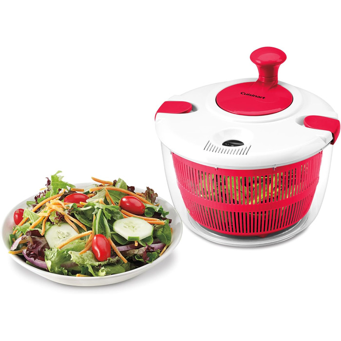 Салатниця-сушарка Cuisinart CTG-00-SAS велика, 5 л, червона - для миття, віджимання та сушіння салату, фруктів та овочів