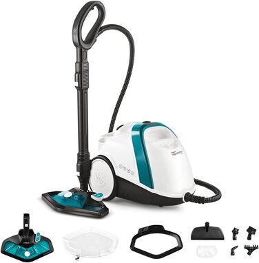 Парогенератор POLTI Vaporetto Smart 100 T 4 бар, 2 л, антивірусний, білий/бірюзовий, 110 г/хв, 9 насадок