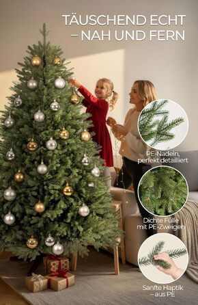Штучна ялинка Menz Premium 180 см, стандартна модель без гірлянд, висока якість