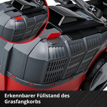 Акумуляторна газонокосарка Einhell GE-CM 43 Li M Kit Power X-Change 36В, безщіткова, ширина косіння 43 см, для газонів до 600 м², з мульчуванням, кошик 63 л, висота 25-75 мм, 2 акумулятори 4.0 А·год та 2 зарядні пристрої