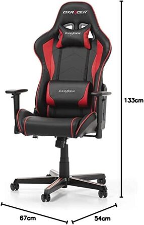 Ігрове крісло DXRacer FORMULA L чорне та червоне, PVC-шкіра, оригінал