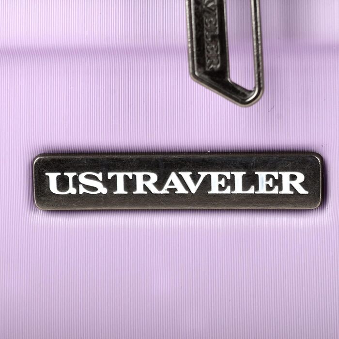 Жорсткий валіза U.S. Traveler Boren 22'' з полікарбонату, 8 подвійних коліс, алюмінієва ручка, з USB-портом, лаванда, ручна поклажа