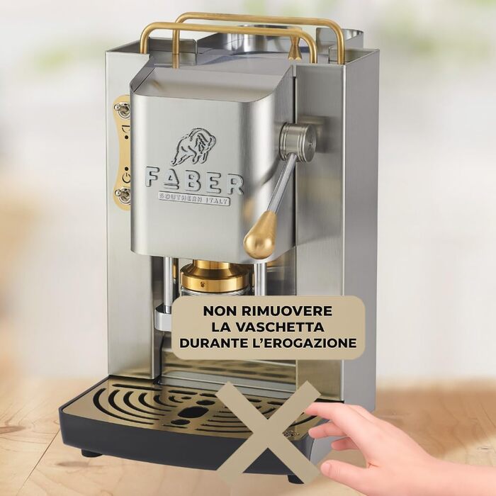Кавомашина Faber Deluxe 3.0 для ESE 44мм, нержавіюча сталь, 1л, з електроклапаном та регульованим пресом