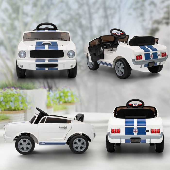 Електромобіль Kinder 12V з пультом дистанційного керування 2,4 ГГц, 2 мотори, звуковий сигнал, LED-підсвічування, музика, колір білий