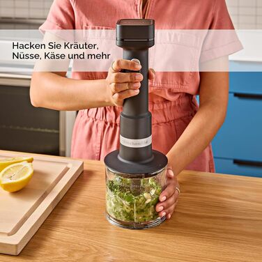 Погружний блендер KitchenAid Go KHBRV05BM з насадками, акумулятор продається окремо