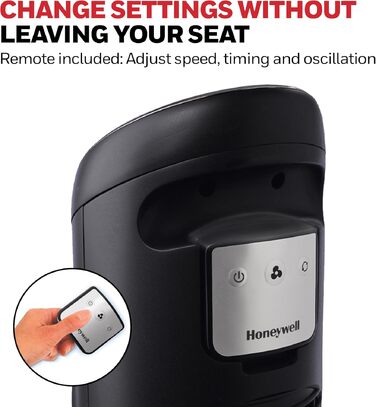 Вентилятор вежовий Honeywell Quietset 8 швидкостей, чорний, для кімнати, 40х10 Вт